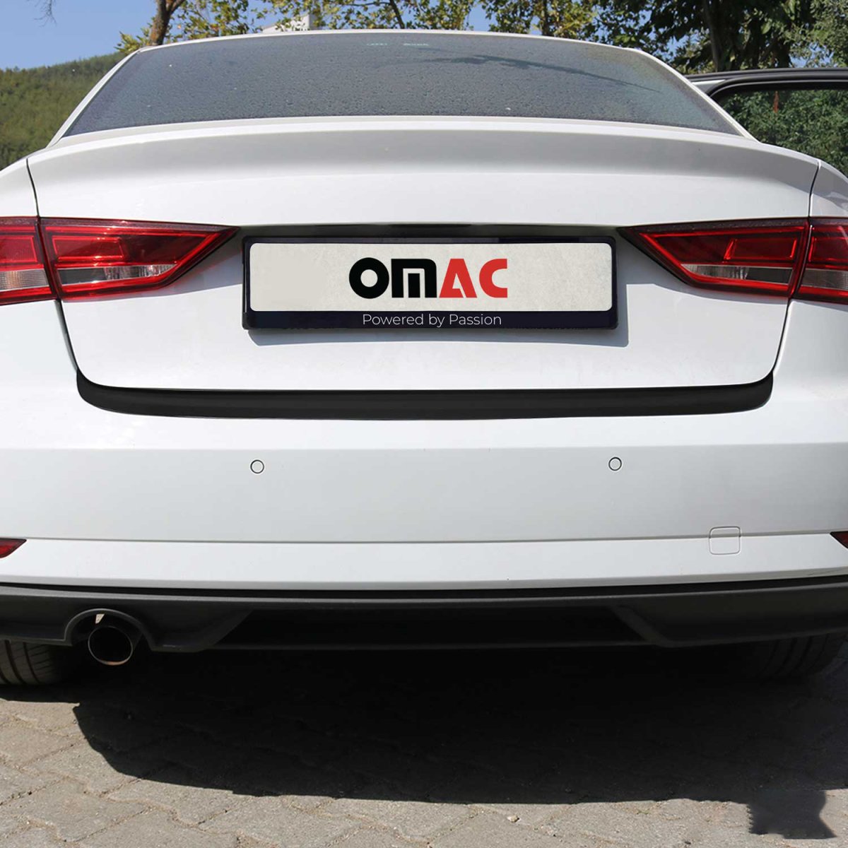 Audi A3 Bumper Sill Cover - Rear - Omac - Acrylic - Gloss Black - '17-'20